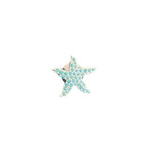 Swarovski Aqua Crystal Starfish Pendant Charm Silver Tone Retired Beach